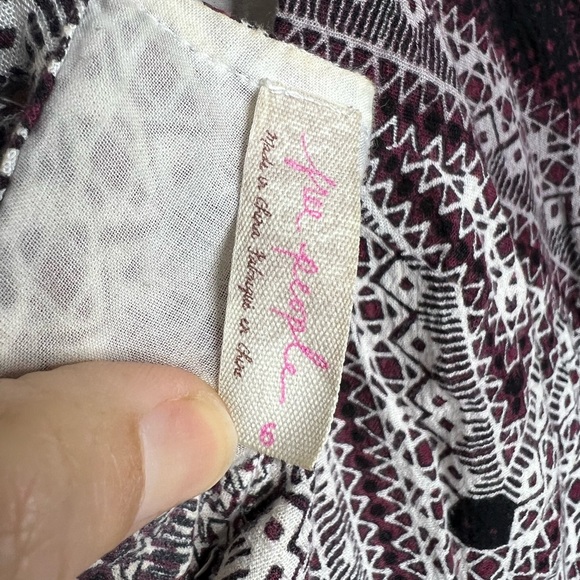 Free People You Made My Day Printed Dress in Frost Combo Sz 6 - Picture 8 of 9